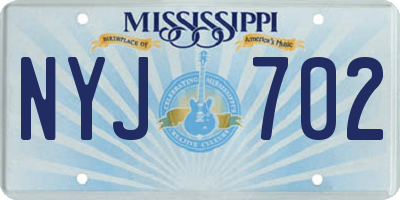 MS license plate NYJ702