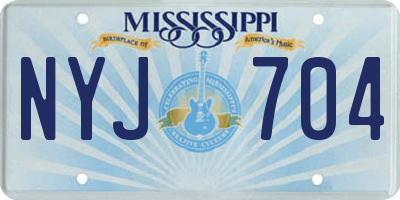 MS license plate NYJ704