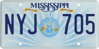 MS license plate NYJ705