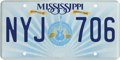 MS license plate NYJ706