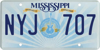 MS license plate NYJ707