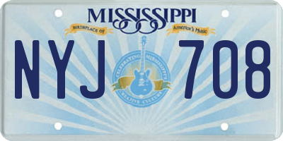 MS license plate NYJ708