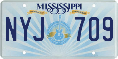 MS license plate NYJ709
