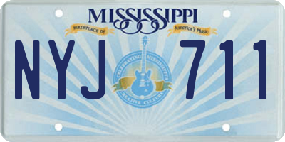 MS license plate NYJ711