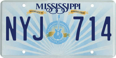 MS license plate NYJ714