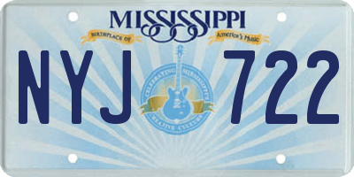 MS license plate NYJ722