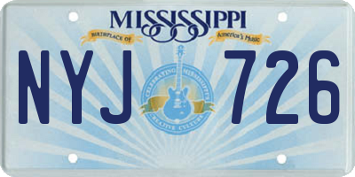 MS license plate NYJ726