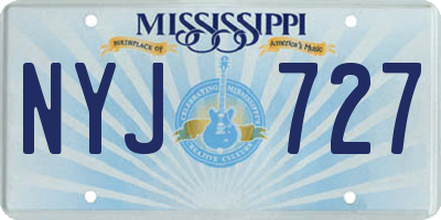 MS license plate NYJ727