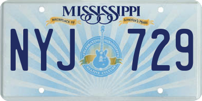 MS license plate NYJ729