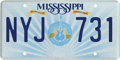 MS license plate NYJ731
