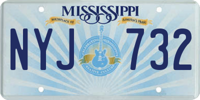 MS license plate NYJ732