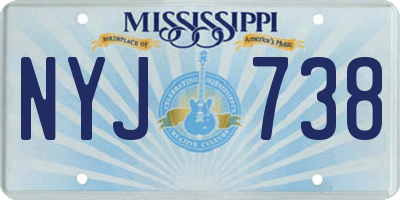 MS license plate NYJ738
