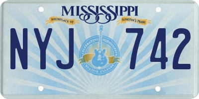 MS license plate NYJ742