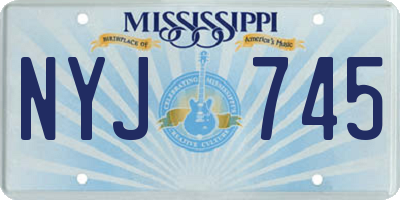 MS license plate NYJ745