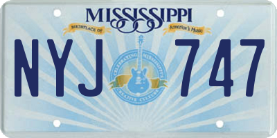 MS license plate NYJ747