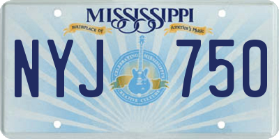 MS license plate NYJ750