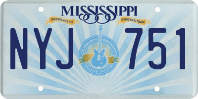 MS license plate NYJ751