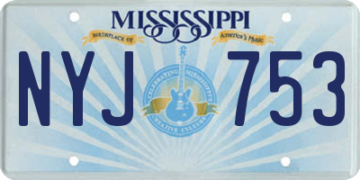 MS license plate NYJ753