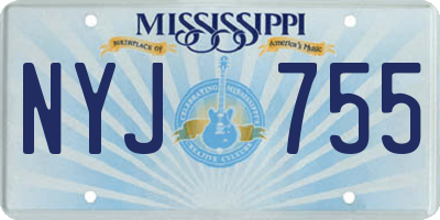MS license plate NYJ755