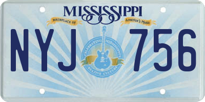 MS license plate NYJ756