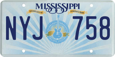 MS license plate NYJ758
