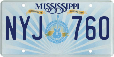 MS license plate NYJ760