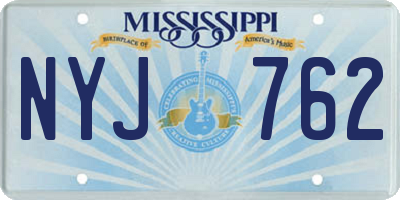 MS license plate NYJ762