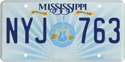 MS license plate NYJ763