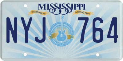MS license plate NYJ764