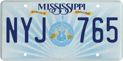 MS license plate NYJ765