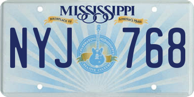 MS license plate NYJ768