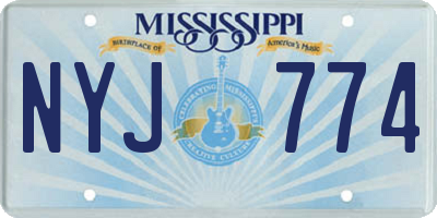MS license plate NYJ774