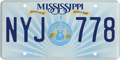 MS license plate NYJ778