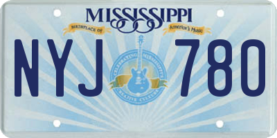 MS license plate NYJ780