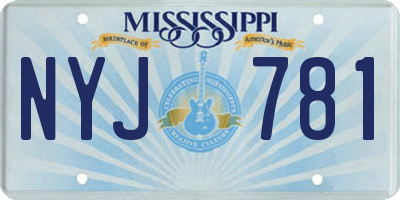 MS license plate NYJ781