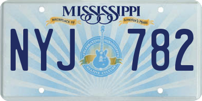 MS license plate NYJ782