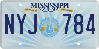 MS license plate NYJ784