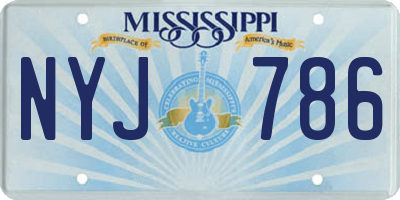 MS license plate NYJ786