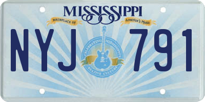 MS license plate NYJ791