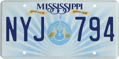 MS license plate NYJ794