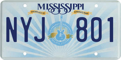 MS license plate NYJ801