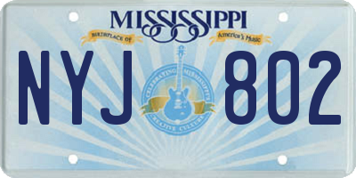 MS license plate NYJ802