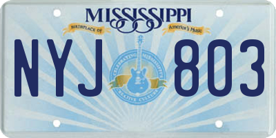 MS license plate NYJ803