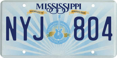 MS license plate NYJ804