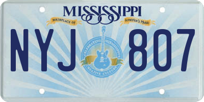 MS license plate NYJ807