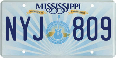 MS license plate NYJ809