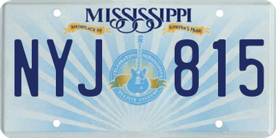 MS license plate NYJ815