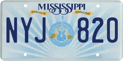 MS license plate NYJ820