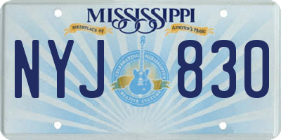 MS license plate NYJ830