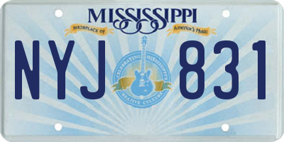 MS license plate NYJ831